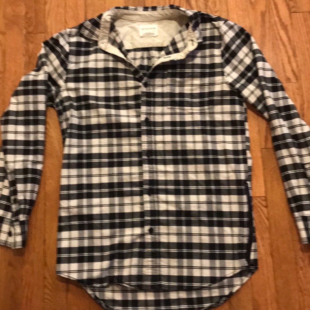 Black and white button down